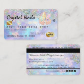 Visite Carte de crédit Holographique Opal Crystal Nail Te (Devant / Derrière)