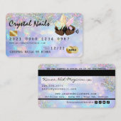 Visite Carte de crédit Holographique Opal Crystal Nail Te (Devant / Derrière)