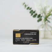 Visite Carte de crédit | Lignes noires dorées (Debout devant)