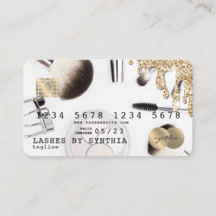Visite Carte de crédit maquillage Artiste gouttes d'or