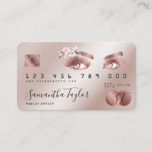 Visite Carte de crédit Maquillage Beauty Rose Gold Eyes