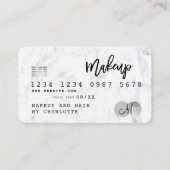 Visite Carte de crédit maquillage cheveux marbre chic mon (Devant)