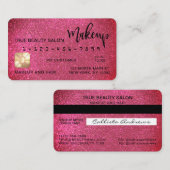 Visite Carte de crédit maquillage de Parties scintillant  (Devant / Derrière)