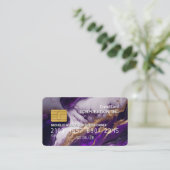 Visite Carte de crédit | Marbre bleu violet or (Debout devant)