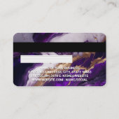 Visite Carte de crédit | Marbre bleu violet or (Dos)