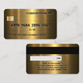 Visite Carte de crédit | Métallique d'or (Devant / Derrière)