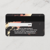 Visite Carte de crédit | Métallique rose | Marbre (Dos)