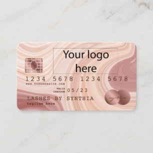 Visite Carte de crédit Modern Dusty Pink Marble Ajouter v