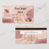 Visite Carte de crédit Modern Dusty Pink Marble Ajouter v (Devant / Derrière)