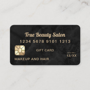 Visite Carte de crédit moderne Gold Black Marble Stone