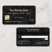 Visite Carte de crédit moderne Gold Black Marble Stone (Devant / Derrière)