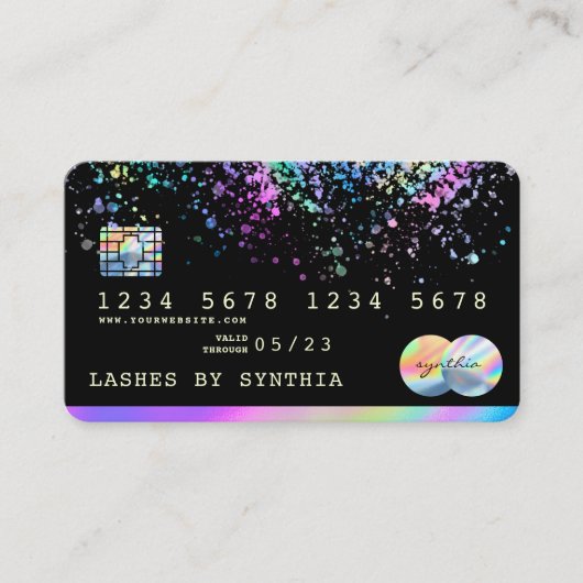 Visite Carte de crédit moderne Holograph Splash (Devant)