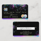 Visite Carte de crédit moderne Holograph Splash (Devant / Derrière)