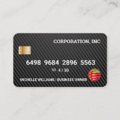 Visite Carte de crédit | Motif de fibre de carbone (Devant)