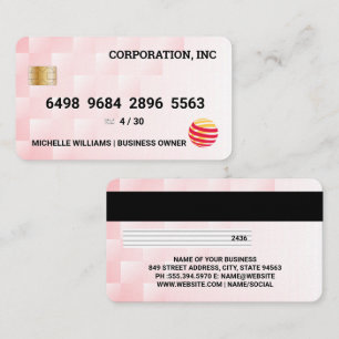 Visite Carte de crédit Motif moderne géométrique rose