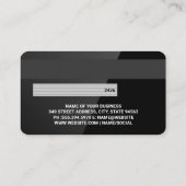 Visite Carte de crédit | Noir brillant (Dos)