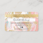 Visite Carte de crédit or marbre rose beauté monogramme (Dos)