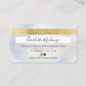 Visite Carte de crédit or perle girly beauté monogramme (Dos)