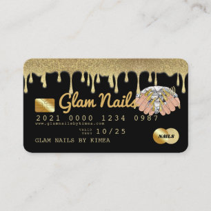 Visite Carte de crédit Parties scintillant Gold de techn
