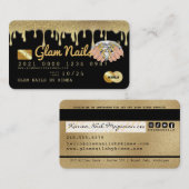 Visite Carte de crédit Parties scintillant Gold de techni (Devant / Derrière)