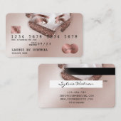 Visite Carte de crédit Rose stylisé Gold Long Lash papier (Devant / Derrière)