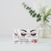 Visite Carte de crédit Rose stylisé Gold Long Lashes Cour (Debout devant)