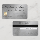 Visite Carte de crédit Script signature en argent simple (Devant / Derrière)