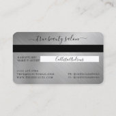 Visite Carte de crédit Script signature en argent simple (Dos)