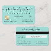 Visite Carte de crédit Simple Mint Gold Signature Script (Devant / Derrière)