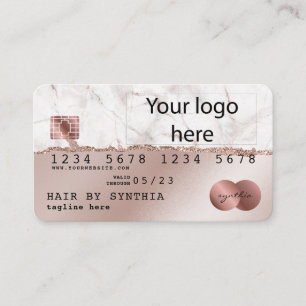 Visite Carte de crédit Style RoseGold ajoutez votre logo