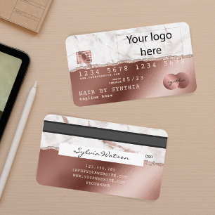 Visite Carte de crédit Style RoseGold ajoutez votre logo