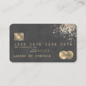 Visite Carte de crédit Styled Black Chevron (Devant)