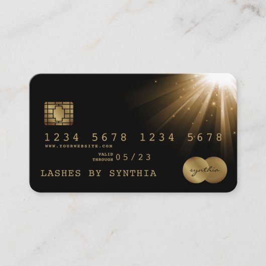 Visite Carte de crédit Styled Black Gold (Devant)