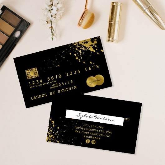Visite Carte de crédit Styled Black Gold