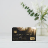 Visite Carte de crédit Styled Black Gold Disco Ball (Debout devant)