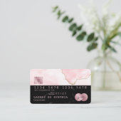 Visite Carte de crédit Styled Black Marble blush rose agn (Debout devant)