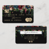 Visite Carte de crédit Styled Driving Gold Floral (Devant / Derrière)