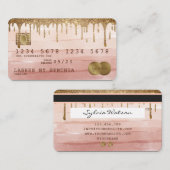 Visite Carte de crédit Styled Driving Or poussisty rose (Devant / Derrière)