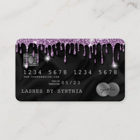 Visite Carte de crédit Styled Driving Violet Silk (Devant)