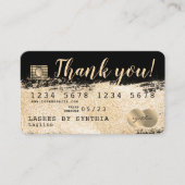 Visite Carte de crédit Styled Gold Brush merci (Devant)