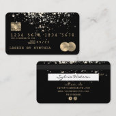 Visite Carte de crédit Styled Gold Confetti (Devant / Derrière)