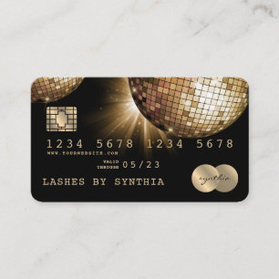 Visite Carte de crédit Styled Gold Disco Ball Code GQR