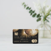 Visite Carte de crédit Styled Gold Disco Ball Code GQR (Debout devant)