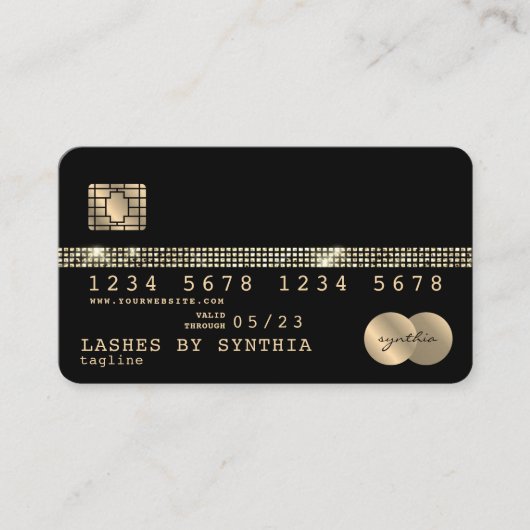 Visite Carte de crédit Styled Gold et Black (Devant)