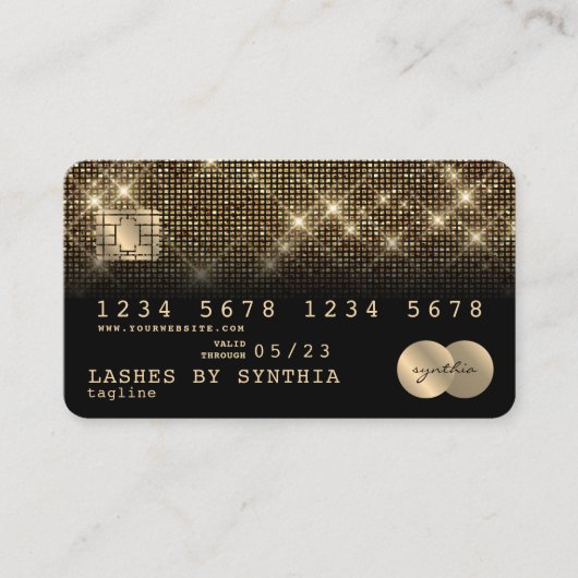 Visite Carte de crédit Styled Gold et Black (Devant)