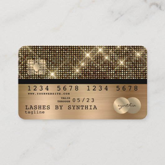 Visite Carte de crédit Styled Gold et Black (Devant)