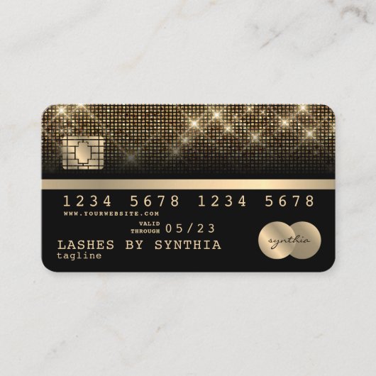 Visite Carte de crédit Styled Gold et Black (Devant)
