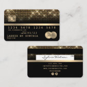 Visite Carte de crédit Styled Gold et Black (Devant / Derrière)