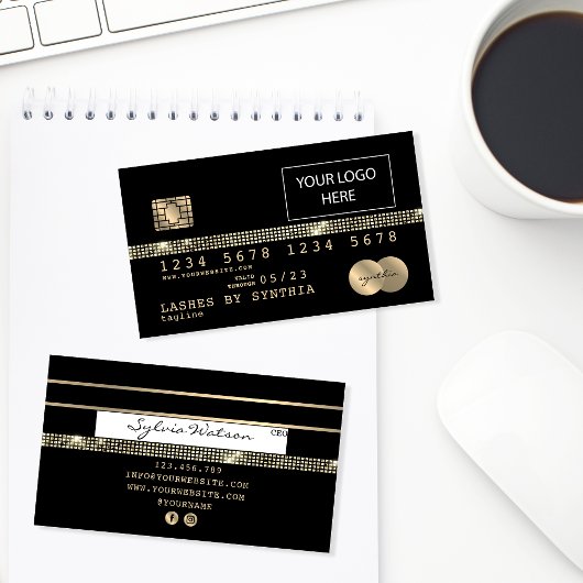 Visite Carte de crédit Styled Gold et Black