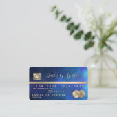 Visite Carte de crédit Styled Gold et code QR Navy (Debout devant)